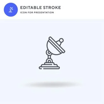 Satellite Dish icon vector, filled flat sign, solid pictogram isolated on white Stock Illustration