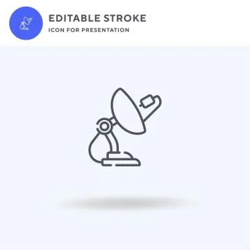 Satellite Dish icon vector, filled flat sign, solid pictogram isolated on white Stock Illustration