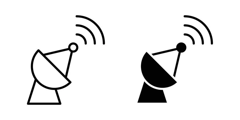 Satellite dish icon vector symbol graphics Illustrazione stock