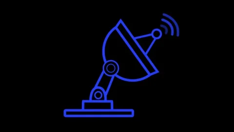 Satellite dish icon wireless signal and communication technology in a simpl.. Stock Footage 337079864