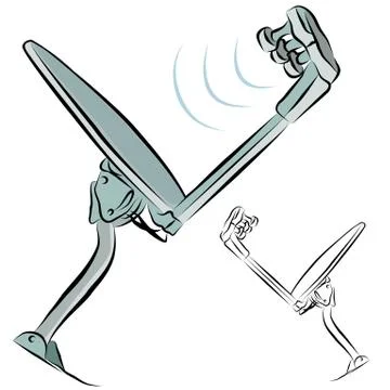 Satellite dish line drawing Stock Illustration