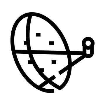 Satellite dish line icon representing global telecommunication technology Stock Illustration
