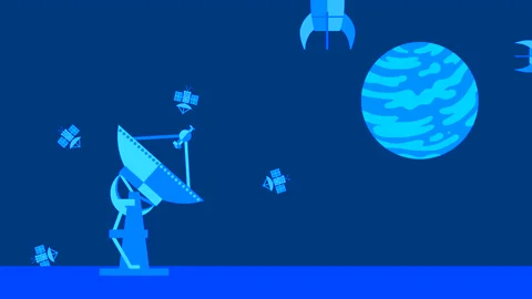 A satellite dish, a locator picks up and transmits signals Stock Footage 205722250