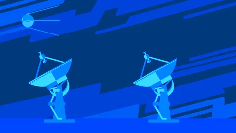 A satellite dish, a locator picks up and transmits signals Stock Footage 205722459