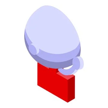 Satellite dish pointing to the sky on red base isometric icon Stock Illustration