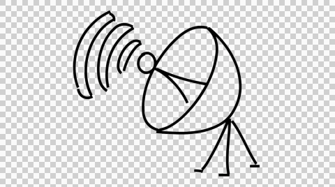 Satellite Dish Receiver and Dish Antenna line drawing illustration animation  Stock Footage 43640271