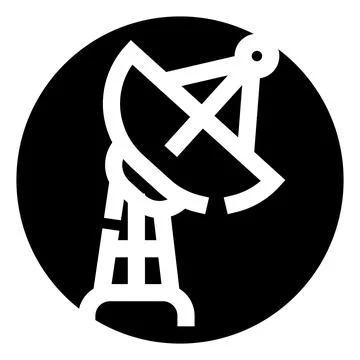 Satellite dish receiving and transmitting communication signal icon Stock Illustration