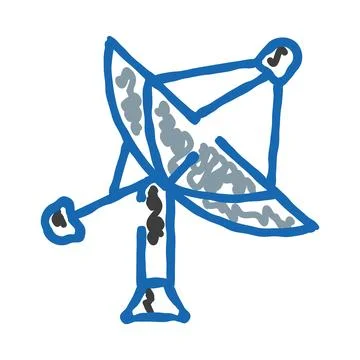 Satellite dish receiving and transmitting communication signals Stock Illustration