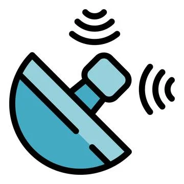 Satellite dish receiving and transmitting radio waves Stock Illustration
