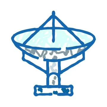 Satellite dish receiving and transmitting communication signal technology Stock-Illustration