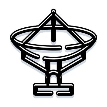 Satellite dish receiving and transmitting data signals イラスト素材