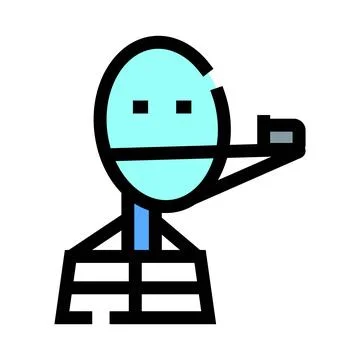 Satellite dish receiving data signal, broadcast intelligence icon Stock Illustration