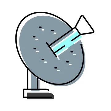 Satellite dish receiving data signal television communication concept Stock Illustration