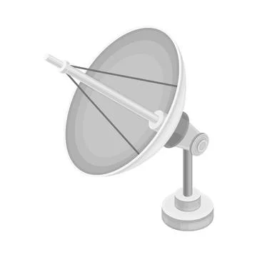 Satellite Dish for Receiving or Transmitting Information as Smart City Isometric Stock Illustration