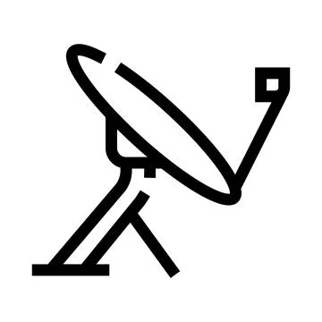 Satellite dish receiving transmitting communication signal technology icon Stock Illustration