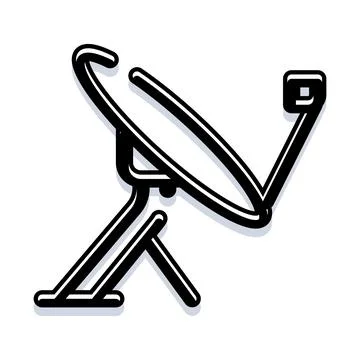 Satellite dish receiving transmitting communication signal Stock Illustration
