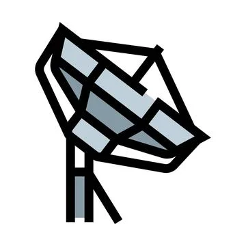 Satellite dish receiving transmitting communications signal icon Stock Illustration