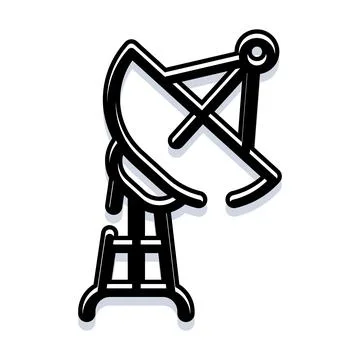 Satellite dish receiving transmitting communications technology signal Stock Illustration