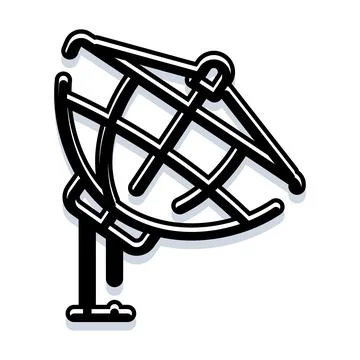 Satellite dish receiving transmitting communications signal icon Stock Illustration