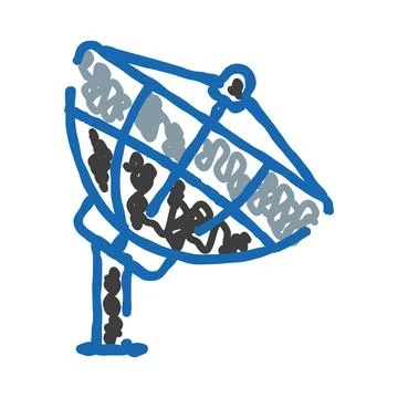 Satellite dish receiving transmitting signal technology communication icon Stock Illustration