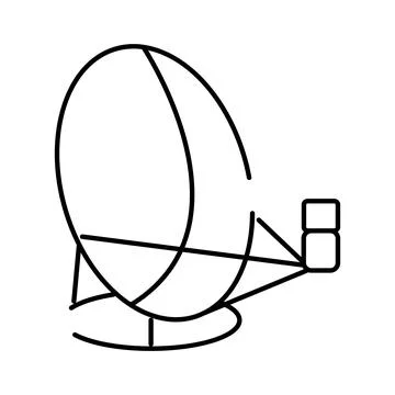 Satellite dish receiving transmitting signals technology icon Stock Illustration