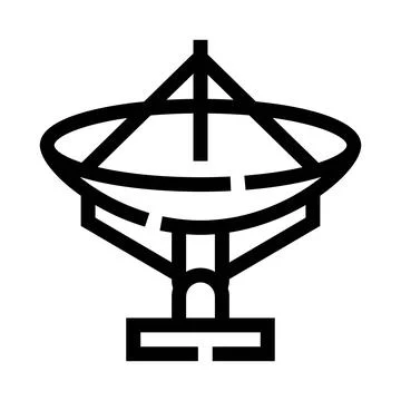 Satellite dish receiving transmitting signals communication technology Stock Illustration