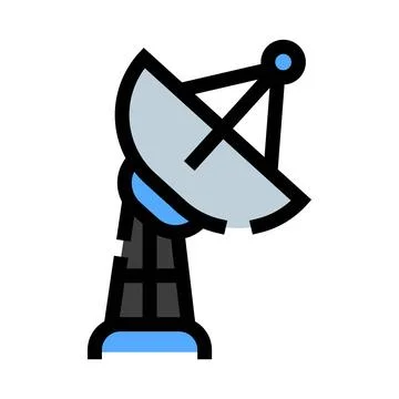 Satellite dish receiving transmitting telecommunication signals technology Stock Illustration