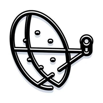 Satellite dish receiving transmitting telecommunication signals technology .. Stock Illustration