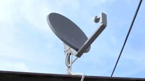 Satellite dish on rooftop. Stock Footage 133158803