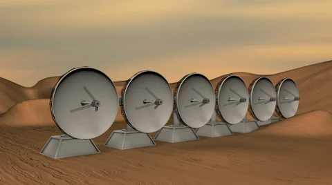 Satellite Dish Row Stock Footage 46275234