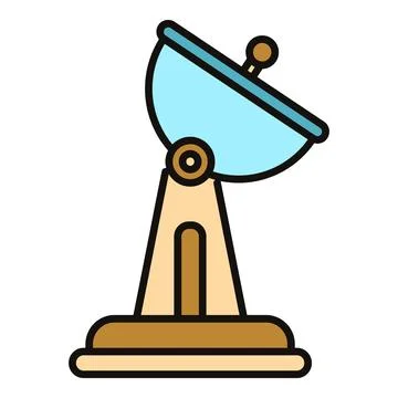 Satellite dish sending receiving communication signal technology Stock Illustration