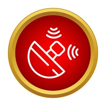 Satellite dish sending receiving data signal icon Stockillustratie
