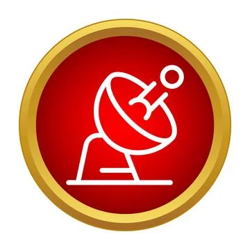 Satellite dish sending receiving wireless communication signal icon Stock Illustration