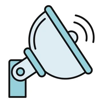 Satellite dish sending wireless communication signal icon Stock Illustration