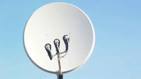 Satellite dish in the sky Stock-Footage 12573191