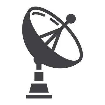 Satellite Dish solid icon, antenna and radar Illustrazione stock