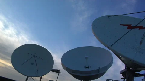 Satellite dish timelapse day to evening Stock Footage 45432756