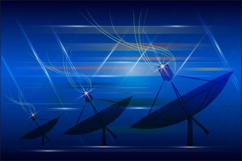 Satellite dish transmission data Stock Illustration