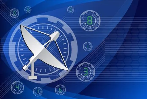 Satellite dish transmission data illustration, vector eps.10 Stock Illustration
