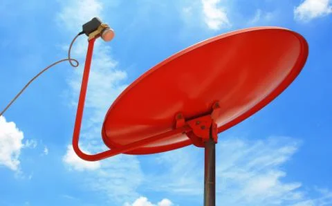 Satellite dish transmission data Foto stock