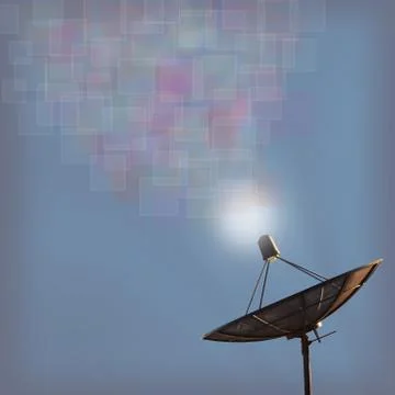 Satellite dish transmission data Stock Photos