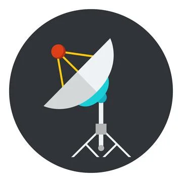 Satellite dish vector icon in circle Stock Illustration