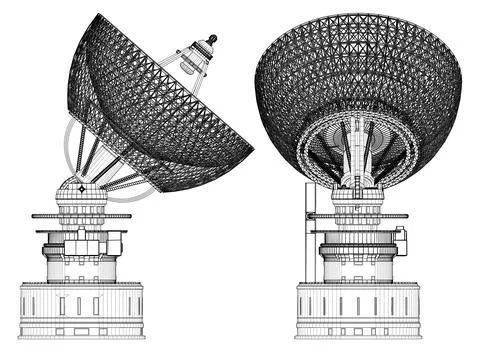 Satellite Dish Vector. An Illustration of a Two Satellite Dish Designs. Stock Illustration