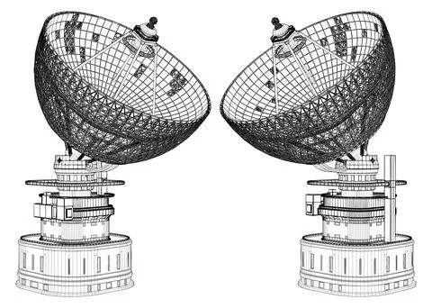 Satellite Dish Vector. An Illustration of a Two Satellite Dish Designs. Stock Illustration