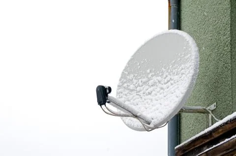 Satellite dish in the winter Stock Photos