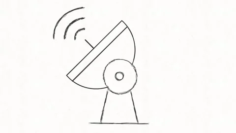 Satellite Dish Wireless Communication Signal Animation Vídeo Stock 341766201
