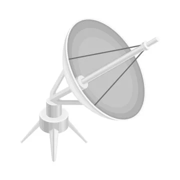 Satellite Dish as Wireless Network Communication Technology Isometric Vector Stock Illustration