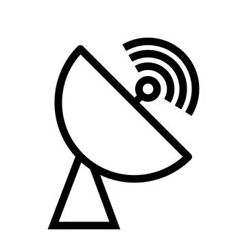 Satellite dishe. Simple vector modern icon design illustration. Illustrazione stock