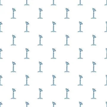 Satellite dishes forming a seamless pattern for global communication technolo Illustrazione stock