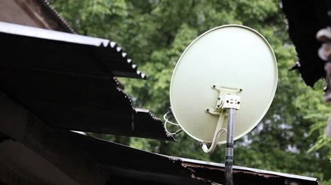 Satellite dishes with raining lightly Stock Footage 63640772